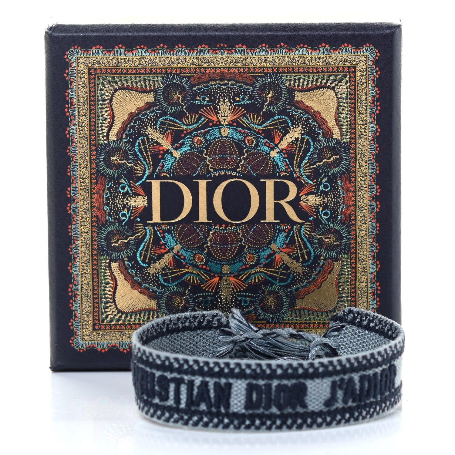 Christian Dior Woven Cotton J'Adior Friendship Bracelet Gray 5 of 5