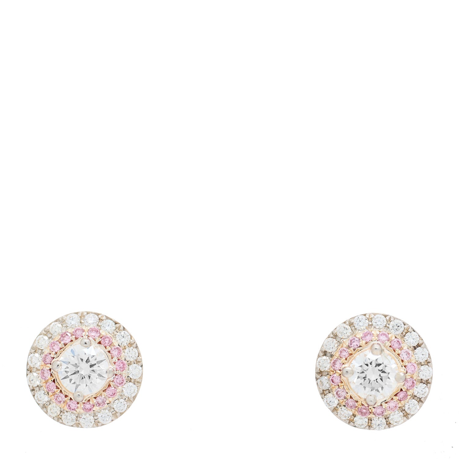 Tiffany Platinum 18K Rose Gold Pink Diamond Soleste Earrings 1 of 4