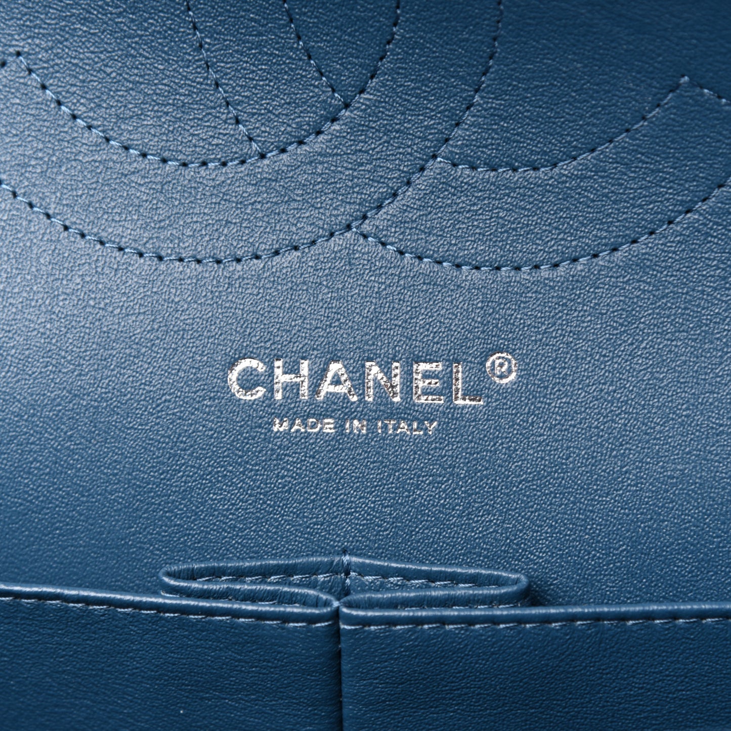 Metallic Caviar Jumbo Double Flap Blue