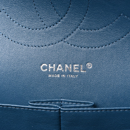 Chanel Metallic Caviar Jumbo Double Flap Blue 7 of 11