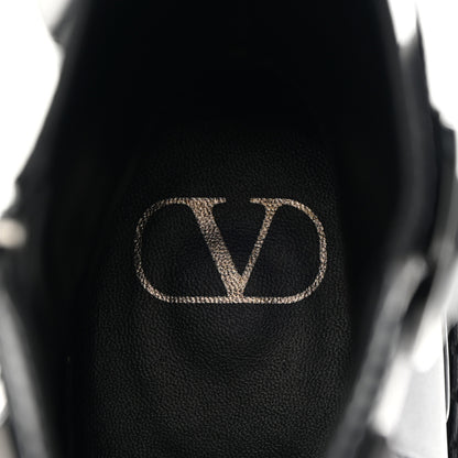 Valentino Garavani Calfskin Tonal Roman Stud 20/40mm Combat Boots 38 Black 7 of 14