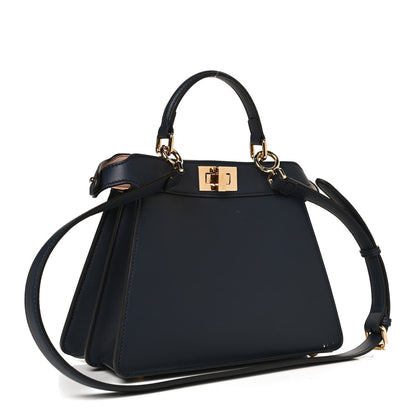 Fendi Vitello Seta Nappa Bi-Color Small Peekaboo I SEE U Satchel Midnight Light Rose Sand 2 of 11
