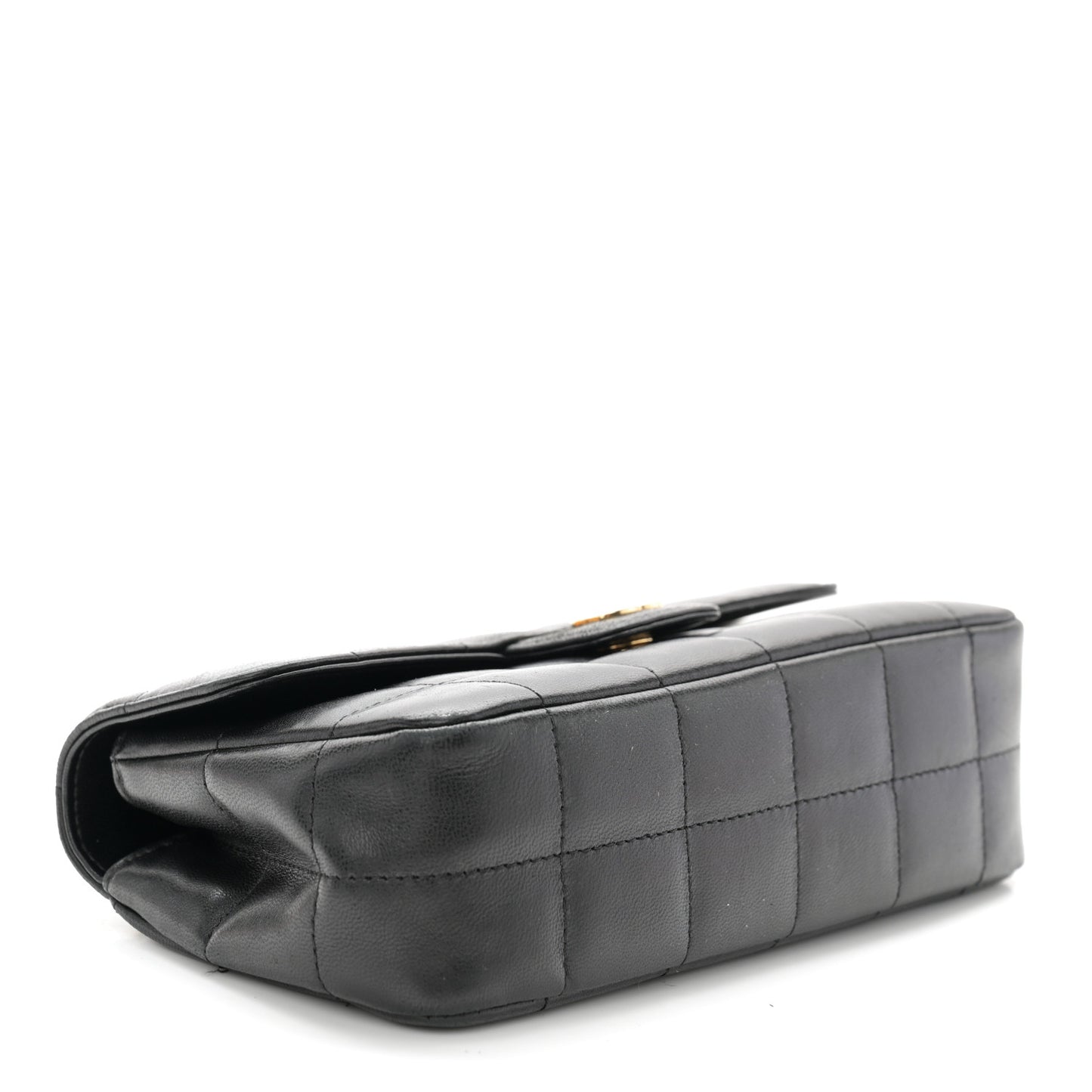 Lambskin Quilted Mini Chocolate Bar Flap Black