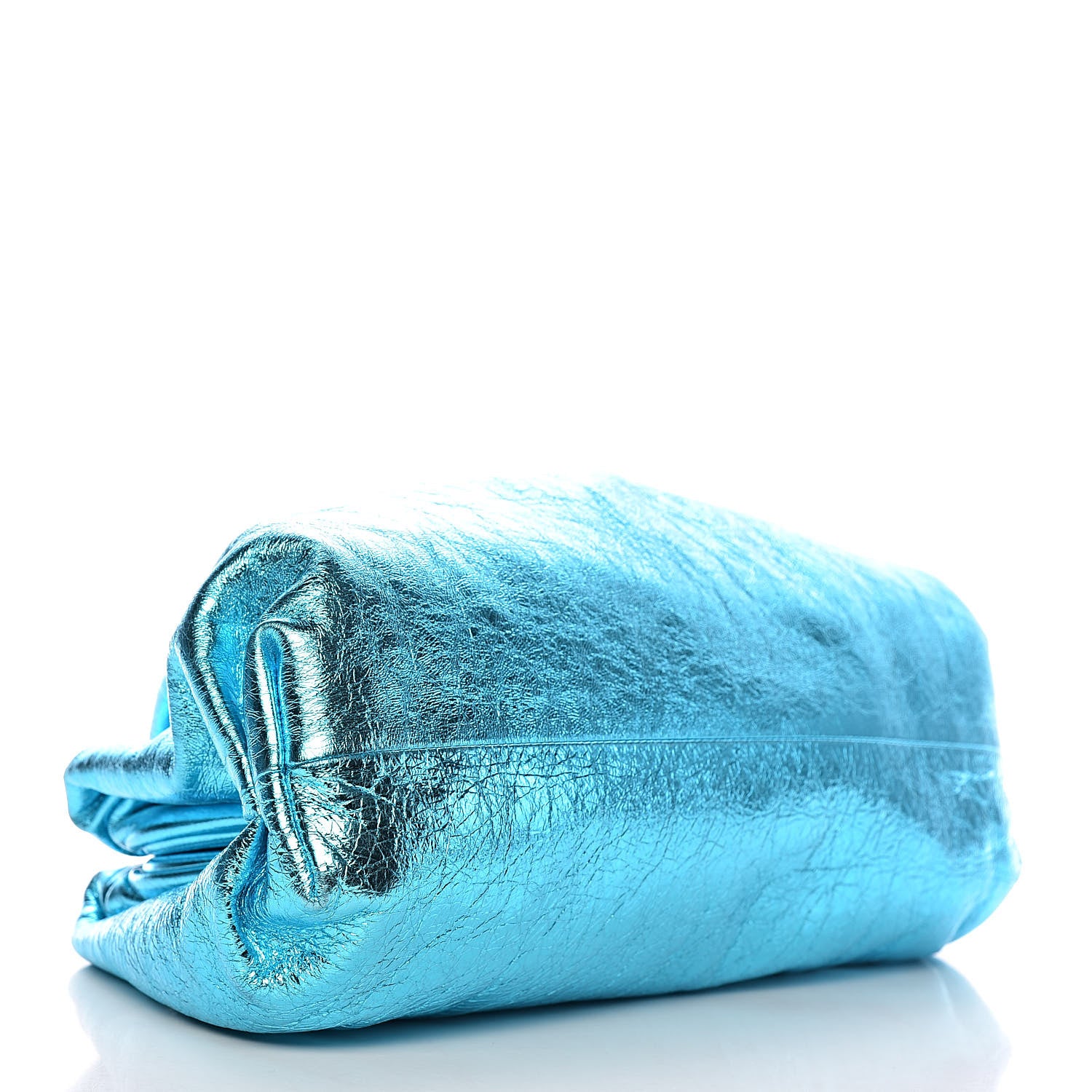 Bottega Veneta Metallic Crinkled Lambskin The Pouch Sky Blue 4 of 10