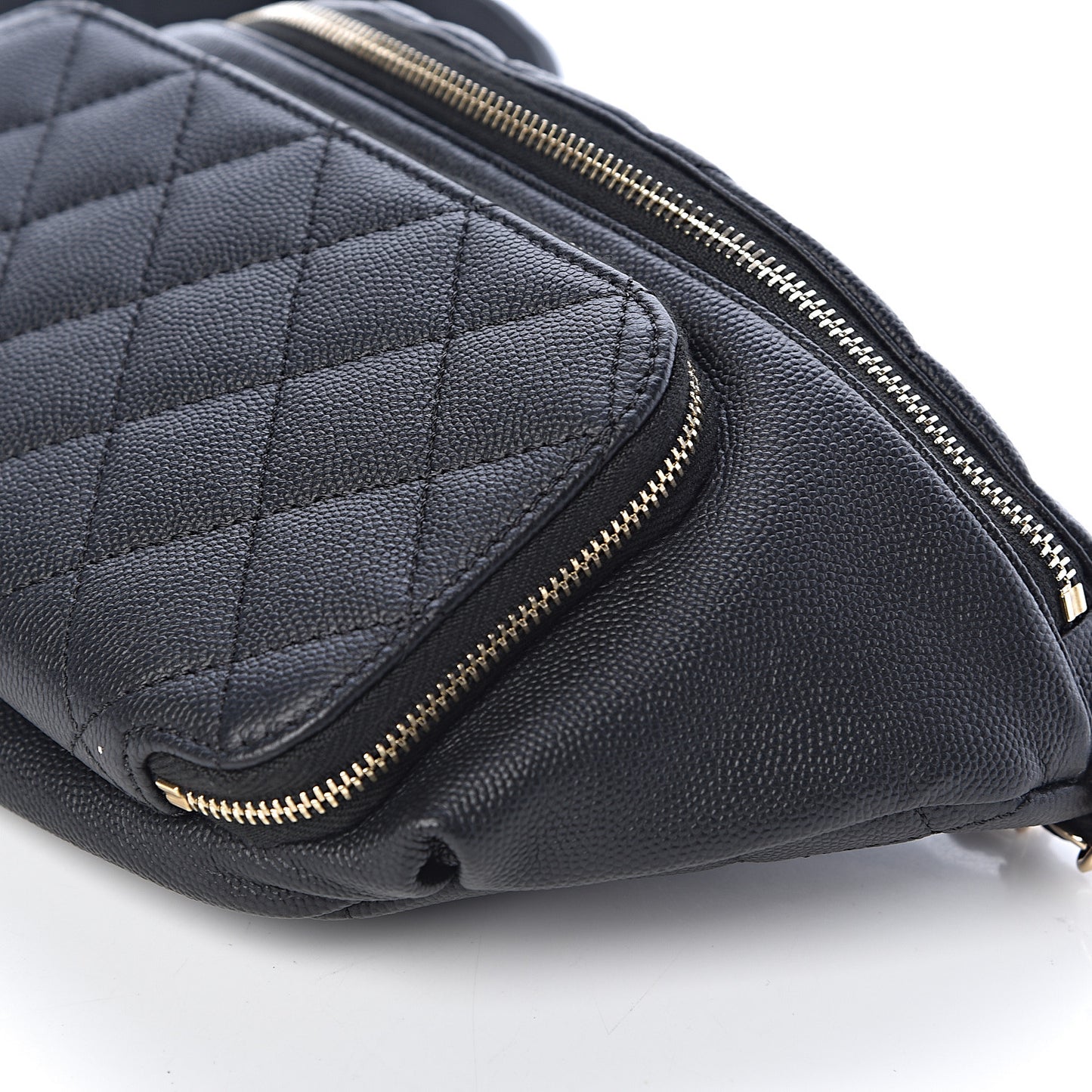 Caviar Quilted Business Affinity Waist Belt Bag Black