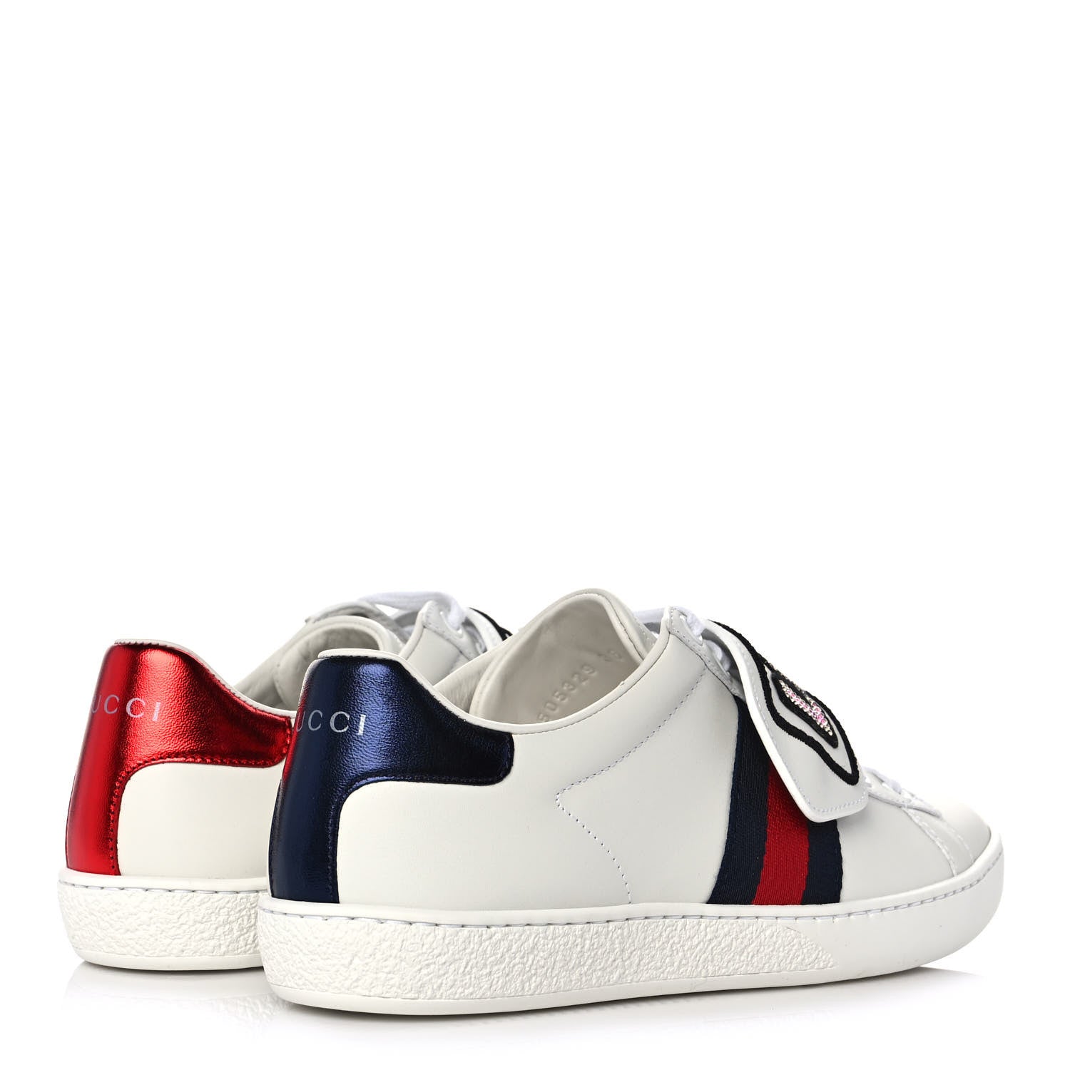 Gucci Calfskin Ayers Web Crystal LOVED Womens New Ace Sneakers 36 White 4 of 9