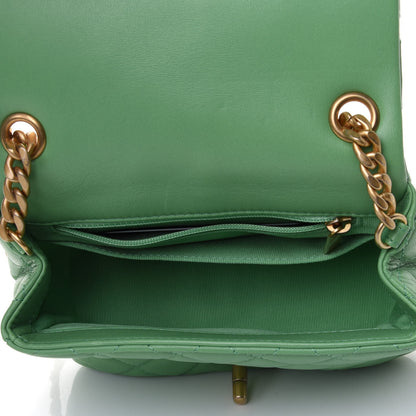 Chanel Lambskin Resin Quilted Mini Pearl Samba Square Flap Green 4 of 4