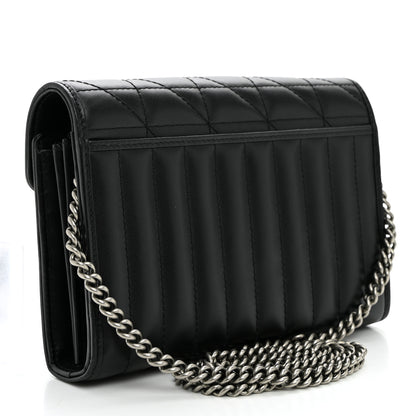 Gucci Calfskin Matelasse Aria GG Marmont Chain Wallet Black 3 of 11
