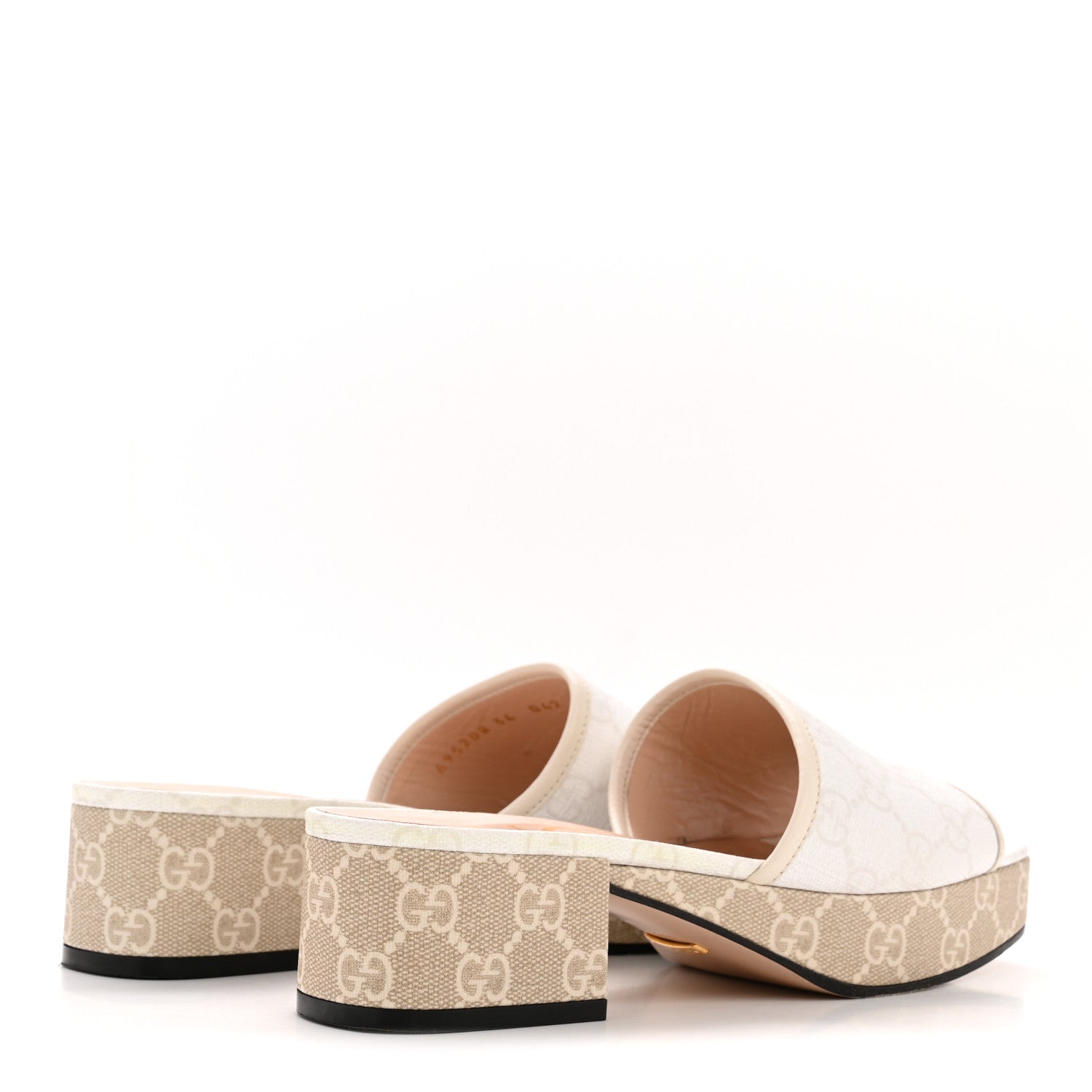Gucci GG Supreme Monogram Malaga Kid Platform Mule Sandals 36