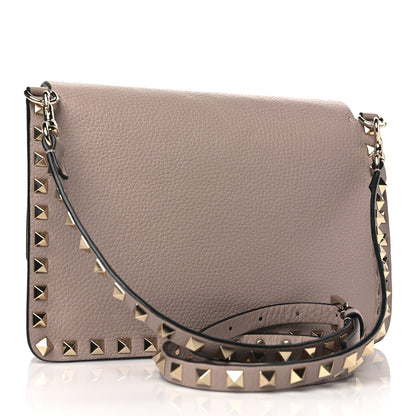 Valentino Garavani Pebbled Calfskin Rockstud Side Slip Crossbody Poudre 3 of 9