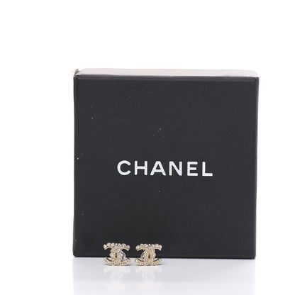 Chanel Crystal Mini CC Earrings Light Gold 5 of 5