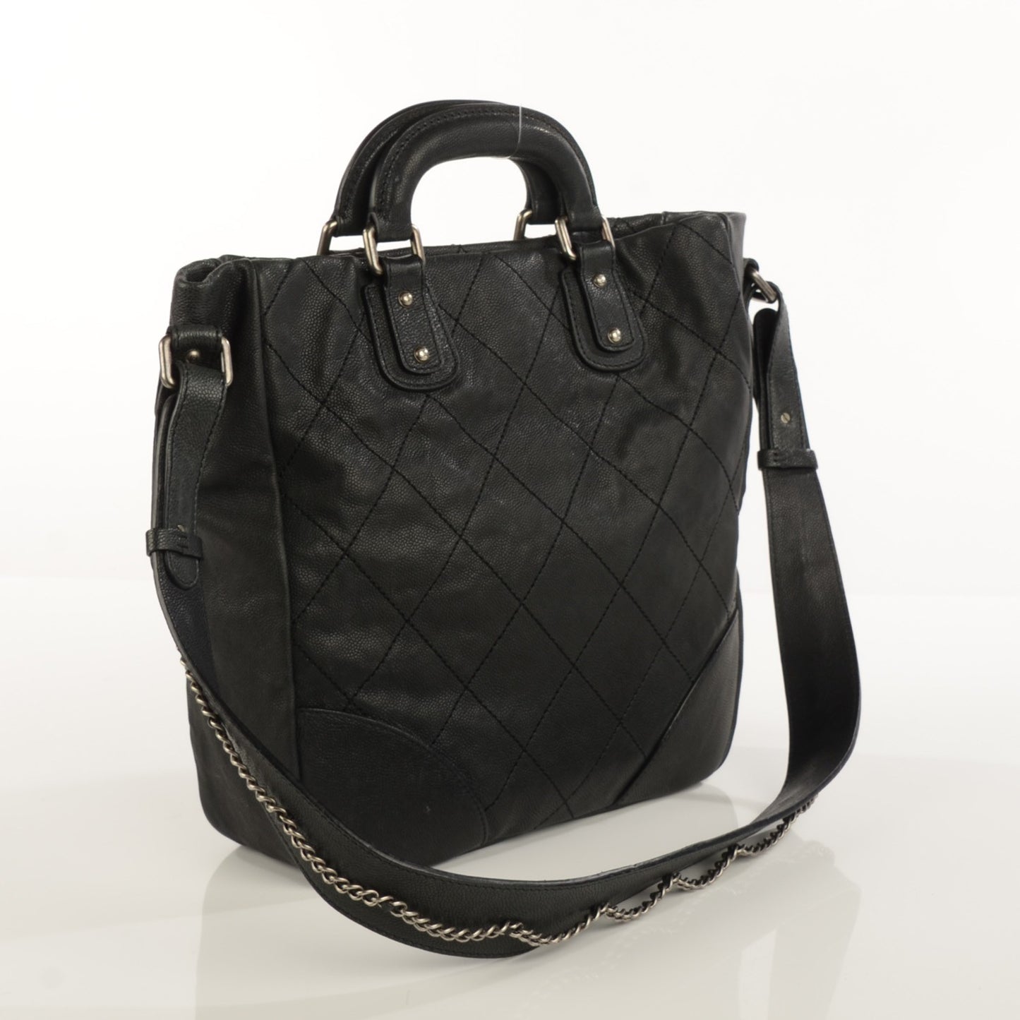 Distressed Caviar Outdoor Ligne Tote Dark Grey