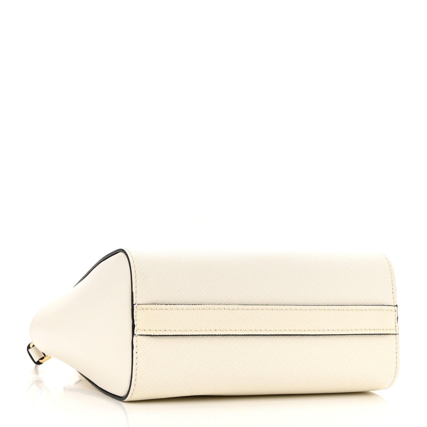 Saffiano Soft Calfskin Mini Zippered Tote Bianco