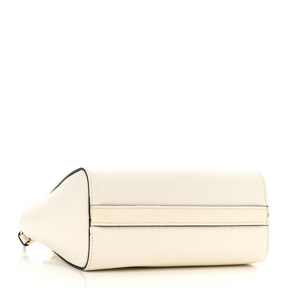 Prada Saffiano Soft Calfskin Mini Zippered Tote Bianco 3 of 9
