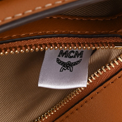 MCM Metallic Visetos Medium Millie Crossbody Bag Berlin Gold 7 of 9