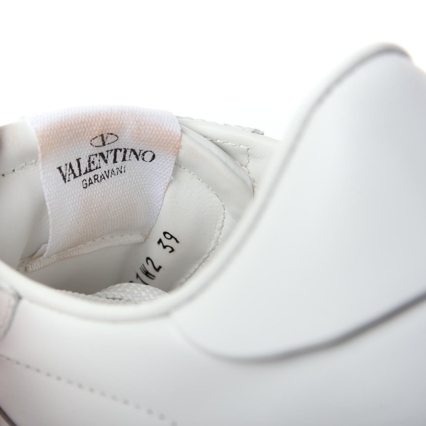 Calfskin Rockstud Untitled Open Sneakers 39 White