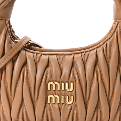 Miu Miu Nappa Matelasse Small Wander Hobo Caramel 7 of 9