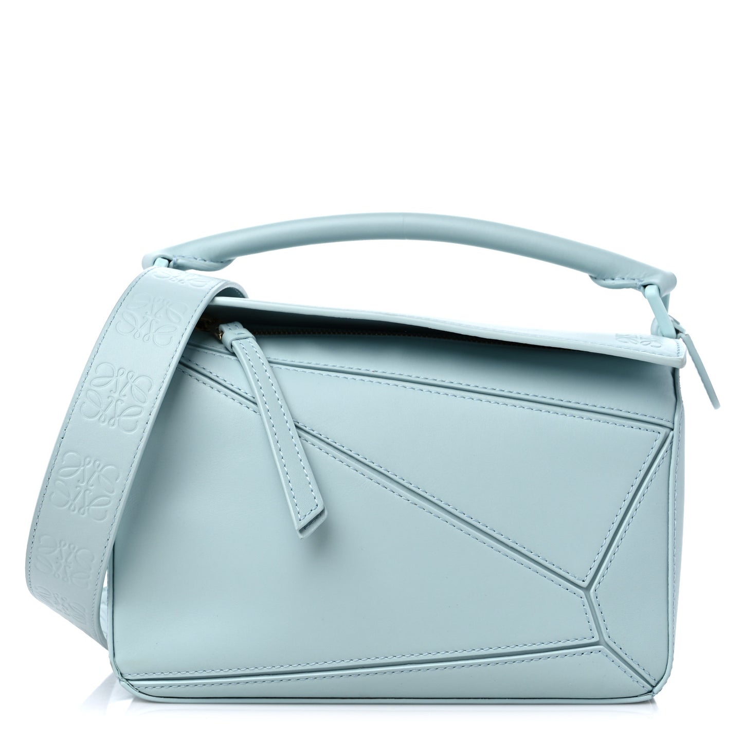 Satin Calfskin Small Puzzle Bag Aqua