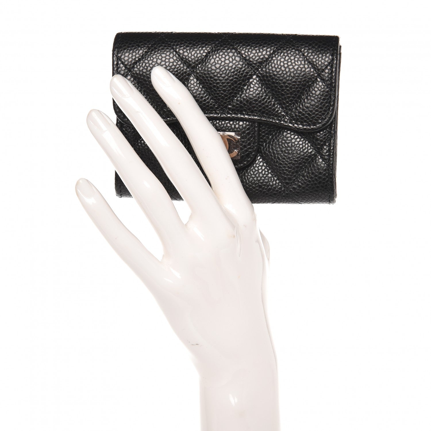 Chanel Caviar Quilted Card Holder Wallet Black 2 of 8