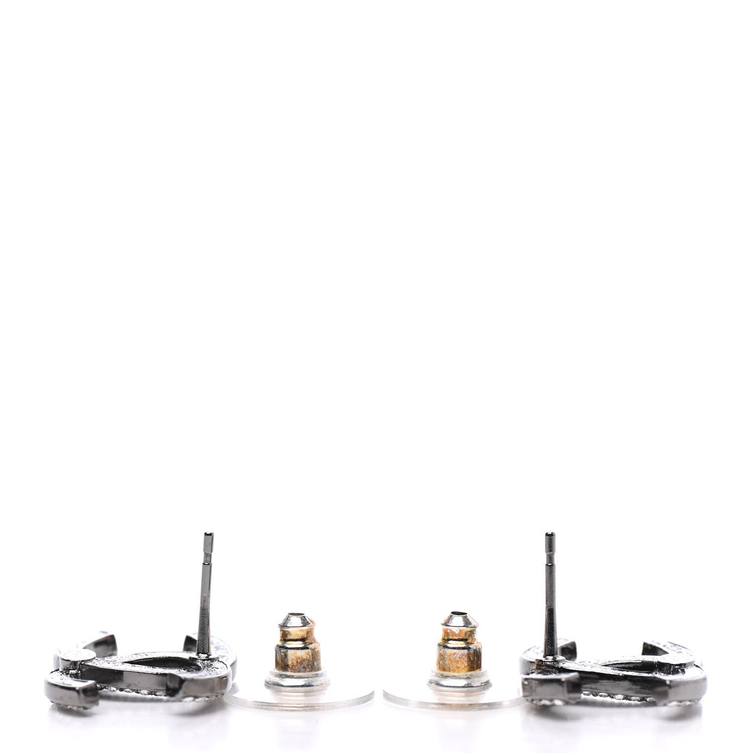 Chanel Ruthenium Crystal CC Earrings 3 of 4