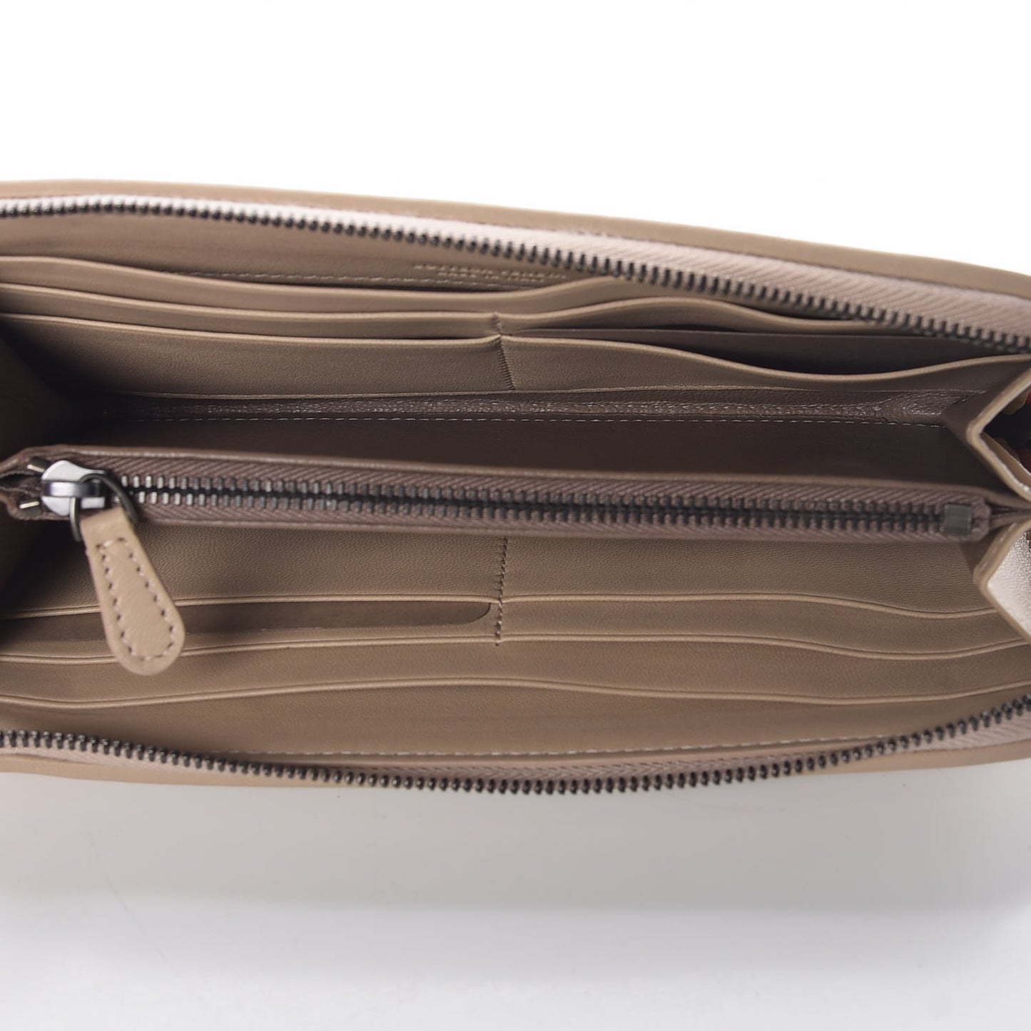 Nappa Intrecciato Zip Around Wallet Beige