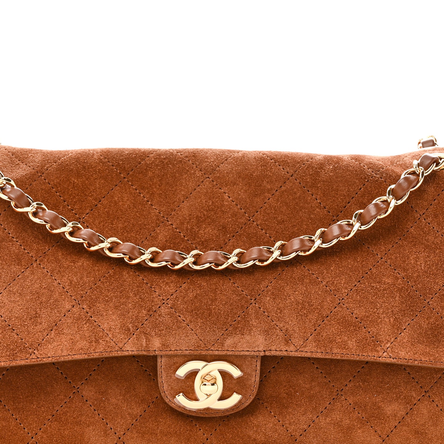 Suede Calfskin Small Souplissimo Maxi Flap Camel