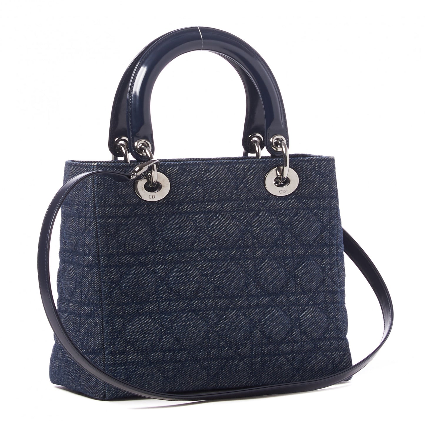 Denim Cannage Medium Lady Dior Blue