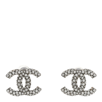 Chanel Crystal CC Earrings Silver 1 of 4