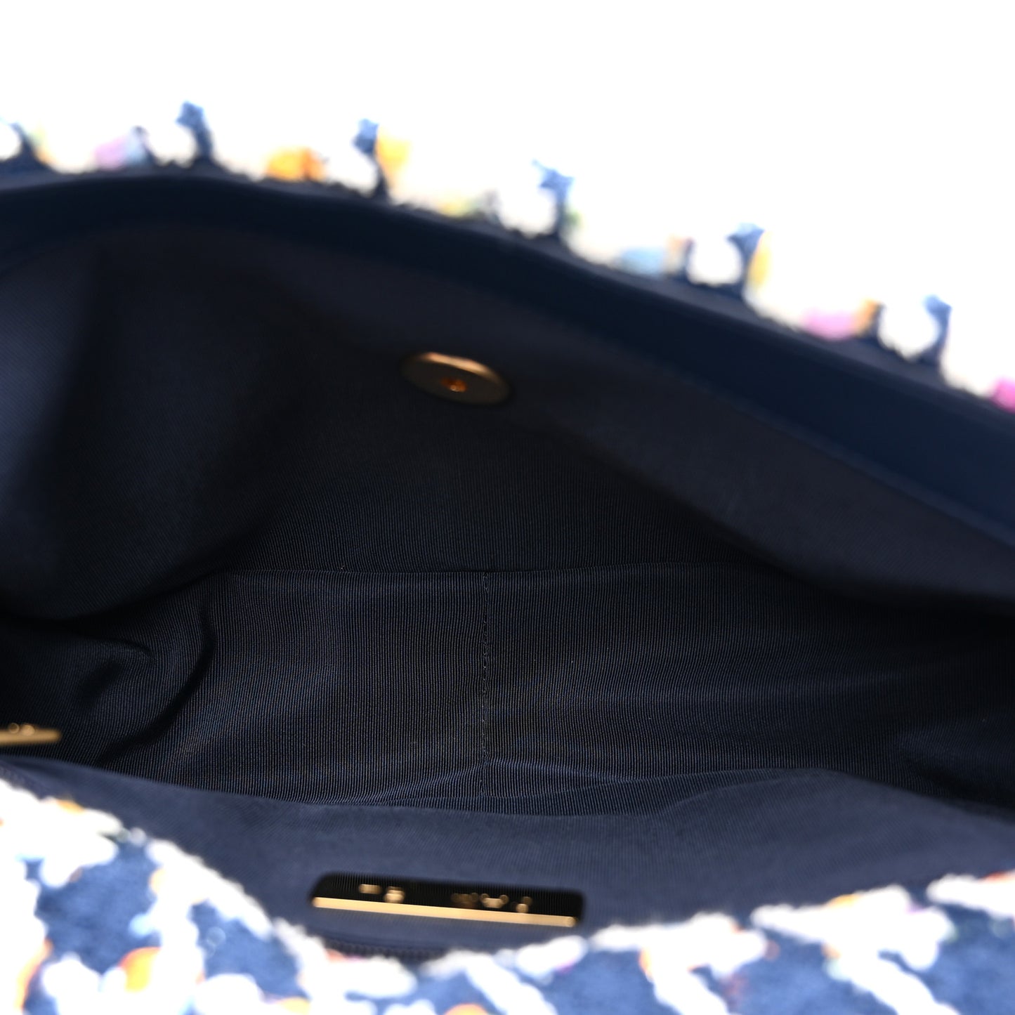 Tweed Quilted Medium Chanel 19 Flap Ecru Navy Blue Multicolor