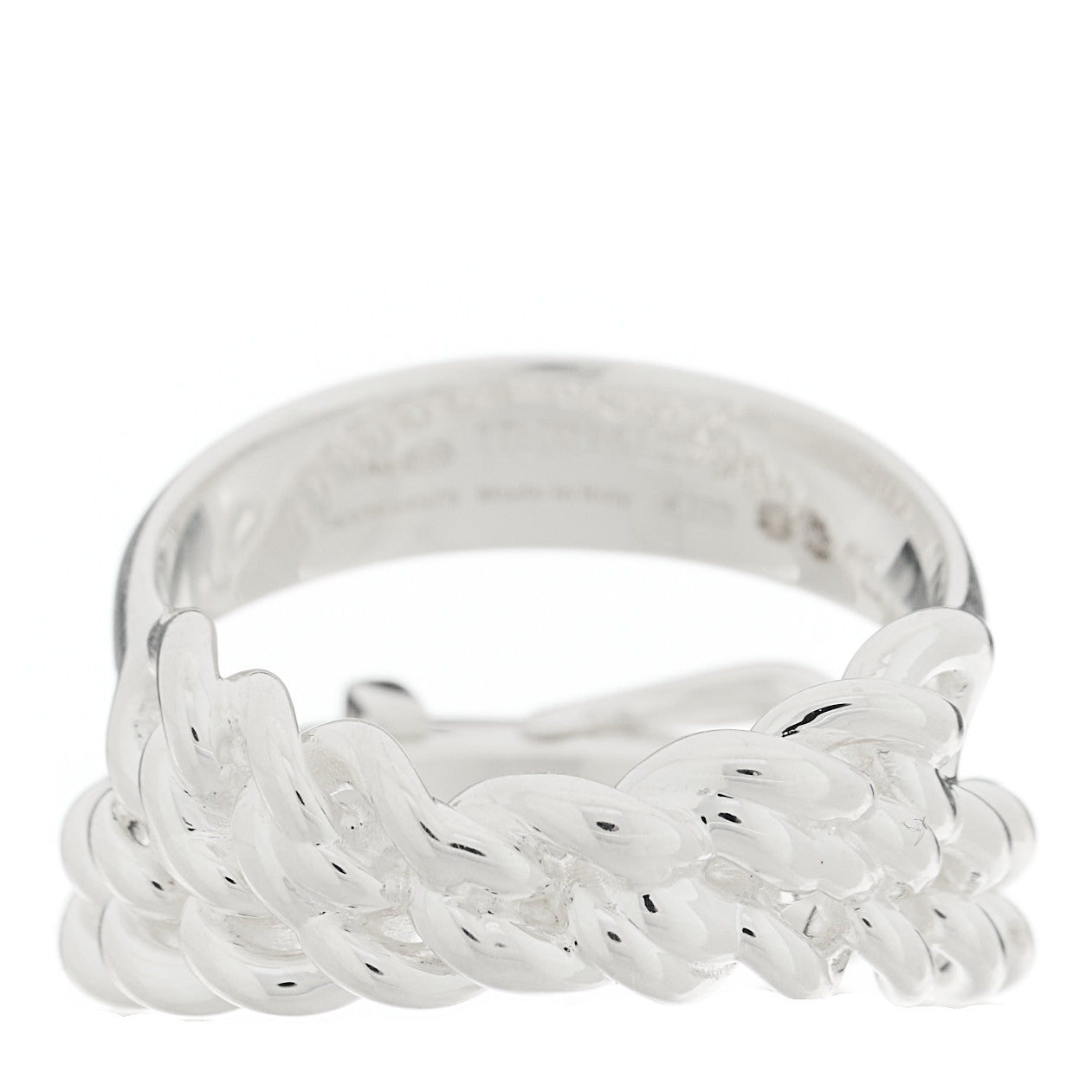 Hermes Sterling Silver MM Boucle Selier Inflexible Ring 57 8 3 of 5