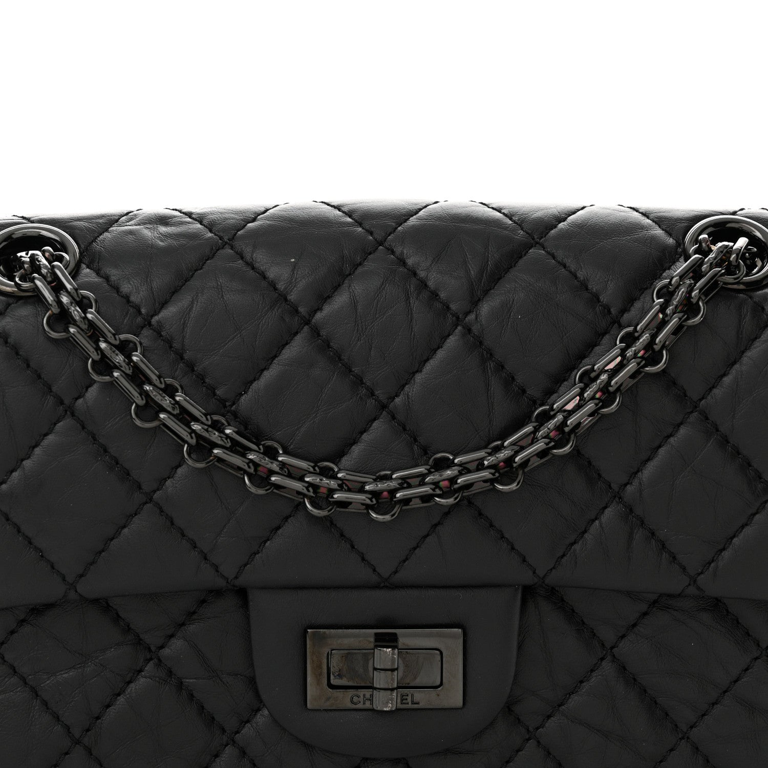 Chanel Aged Calfskin Quilted 2.55 Reissue Mini Flap So Black 8 of 12