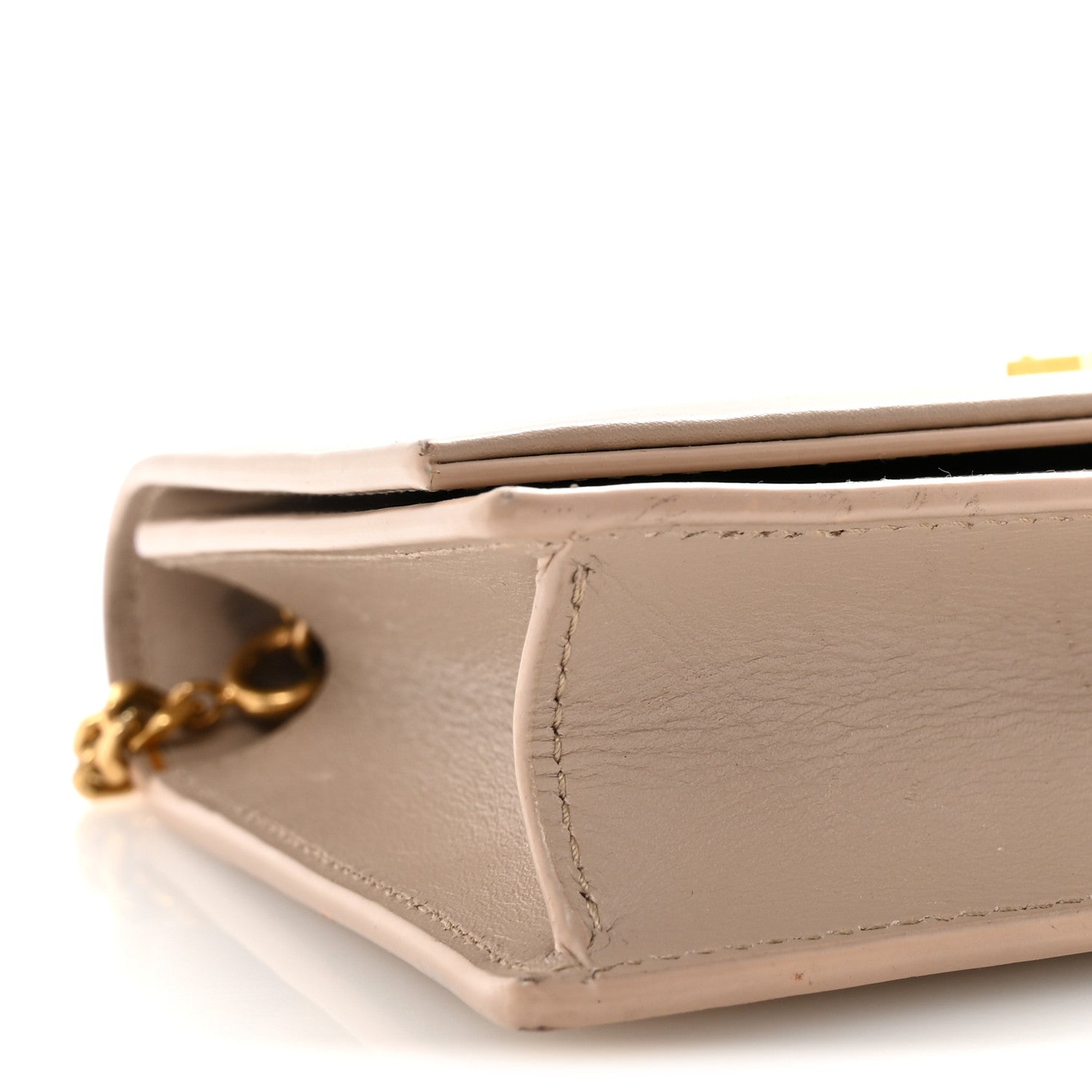 Saint Laurent Smooth Calfskin Classic Monogram Kate Tassel Chain Wallet Dark Beige 8 of 10