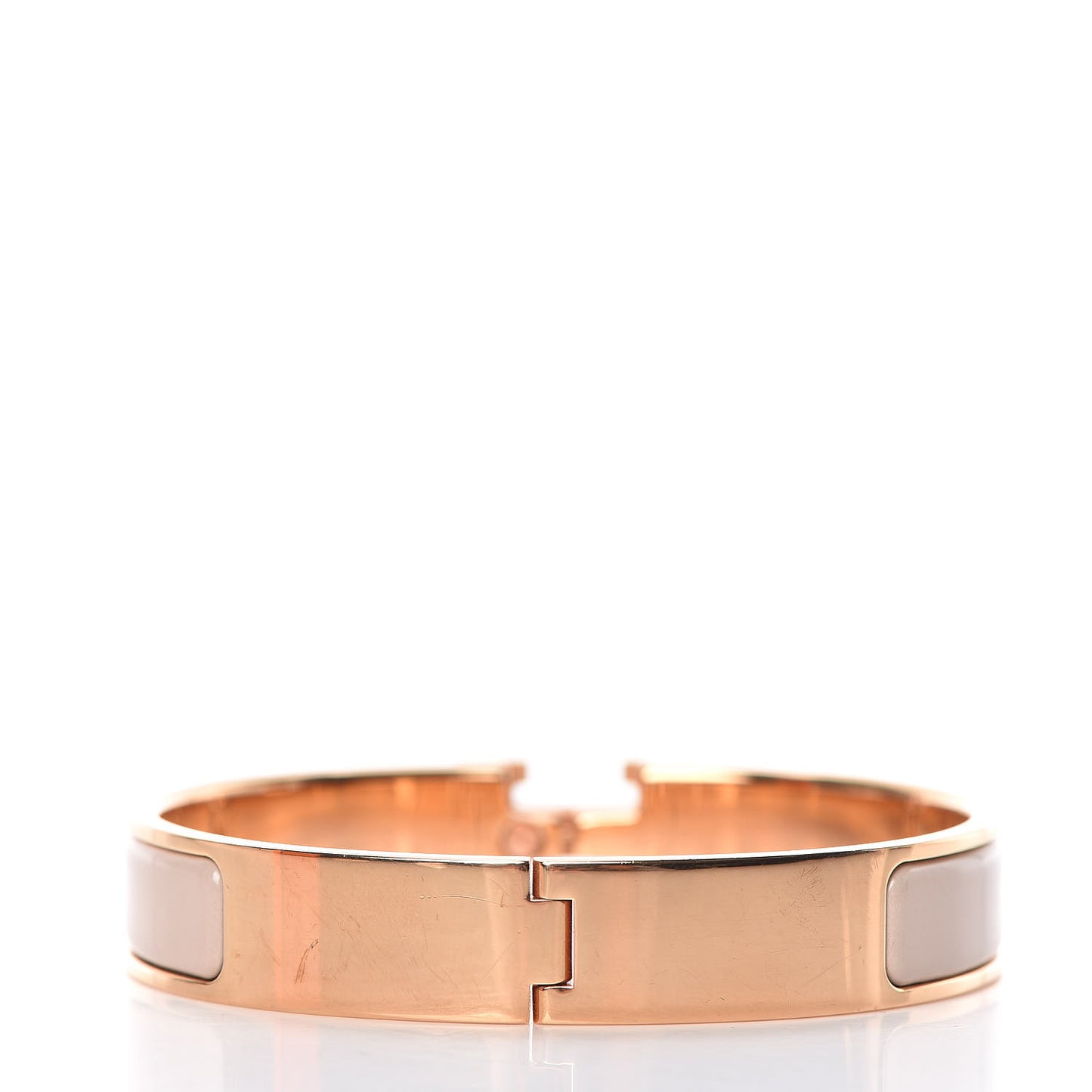Enamel Narrow Clic Clac H Bracelet GM Beige Nacre