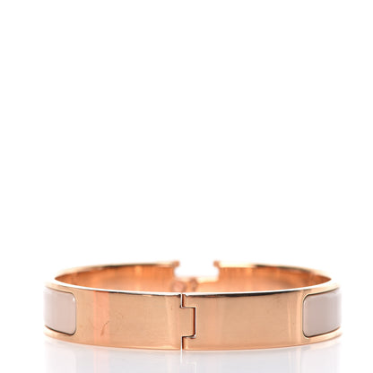 Hermes Enamel Narrow Clic Clac H Bracelet GM Beige Nacre 3 of 5