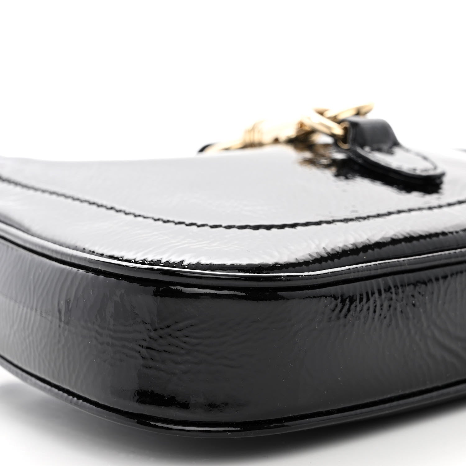 Gucci Crinkled Patent Mini Jackie Notte Bag Black 9 of 10