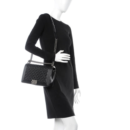 Chanel Lambskin Quilted New Medium Boy Flap Black 2 of 8