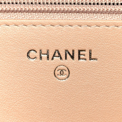 Chanel Caviar Quilted CC Filigree Wallet On Chain WOC Beige Black 6 of 10
