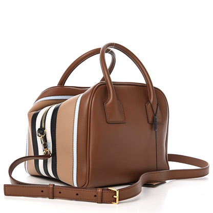 Burberry Smooth Calfskin Stripe Intarsia Bag Malt Brown 2 of 8