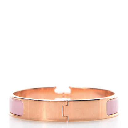 Hermes Enamel Narrow Clic Clac H Bracelet GM Rose Nacarat 3 of 5