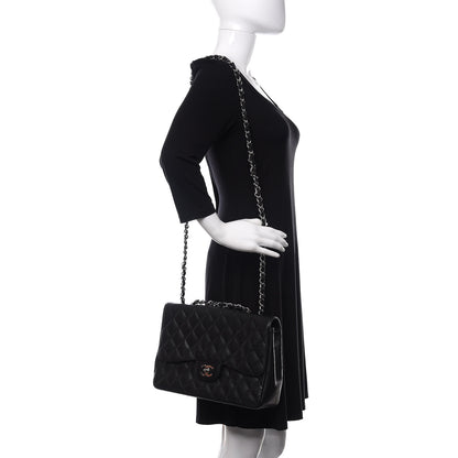 Chanel Caviar Quilted Jumbo Single Flap Black 2 of 11