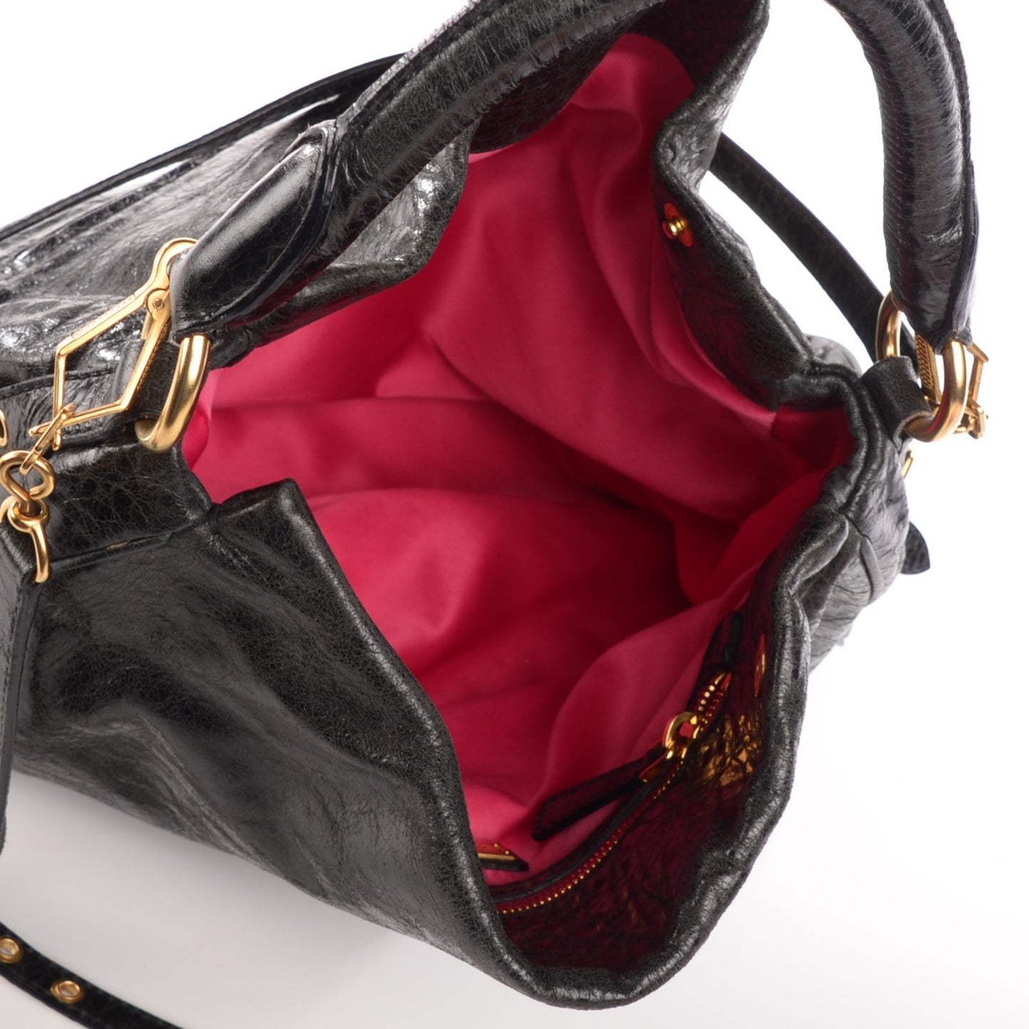 Vitello Lux Charm Hobo Nero Black