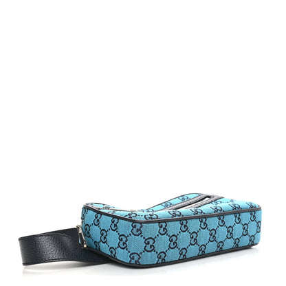 Gucci Monogram Multicolor Textured Calfskin Retro Interlocking G Belt Bag Light Blue 4 of 8