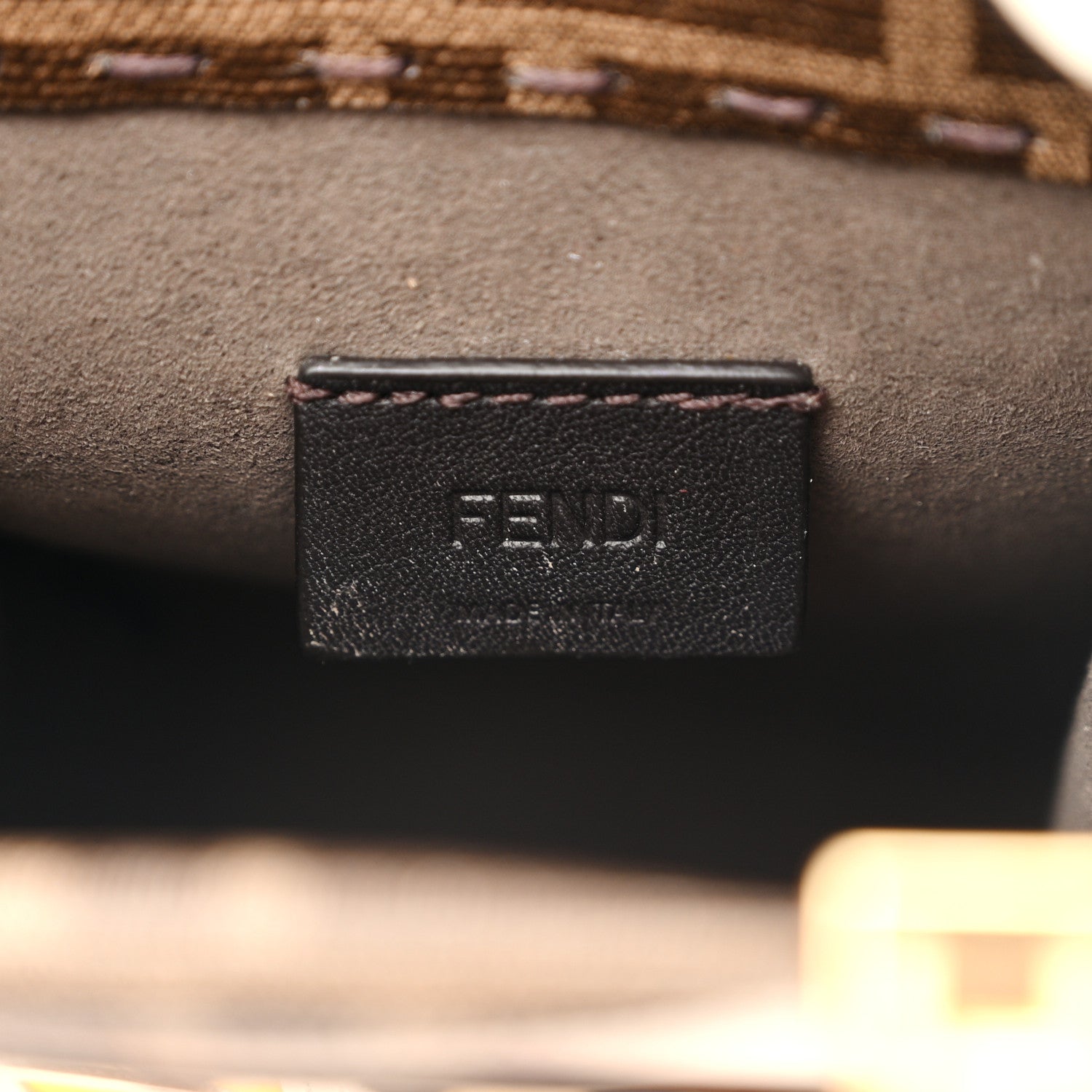 Fendi Glazed Fabric Vitello King Plexiglass FF 1974 Logo Hairdo Girls Inlay Mini Fendi Sunshine Shopper Tote Mogano Panna Multicolor 6 of 10