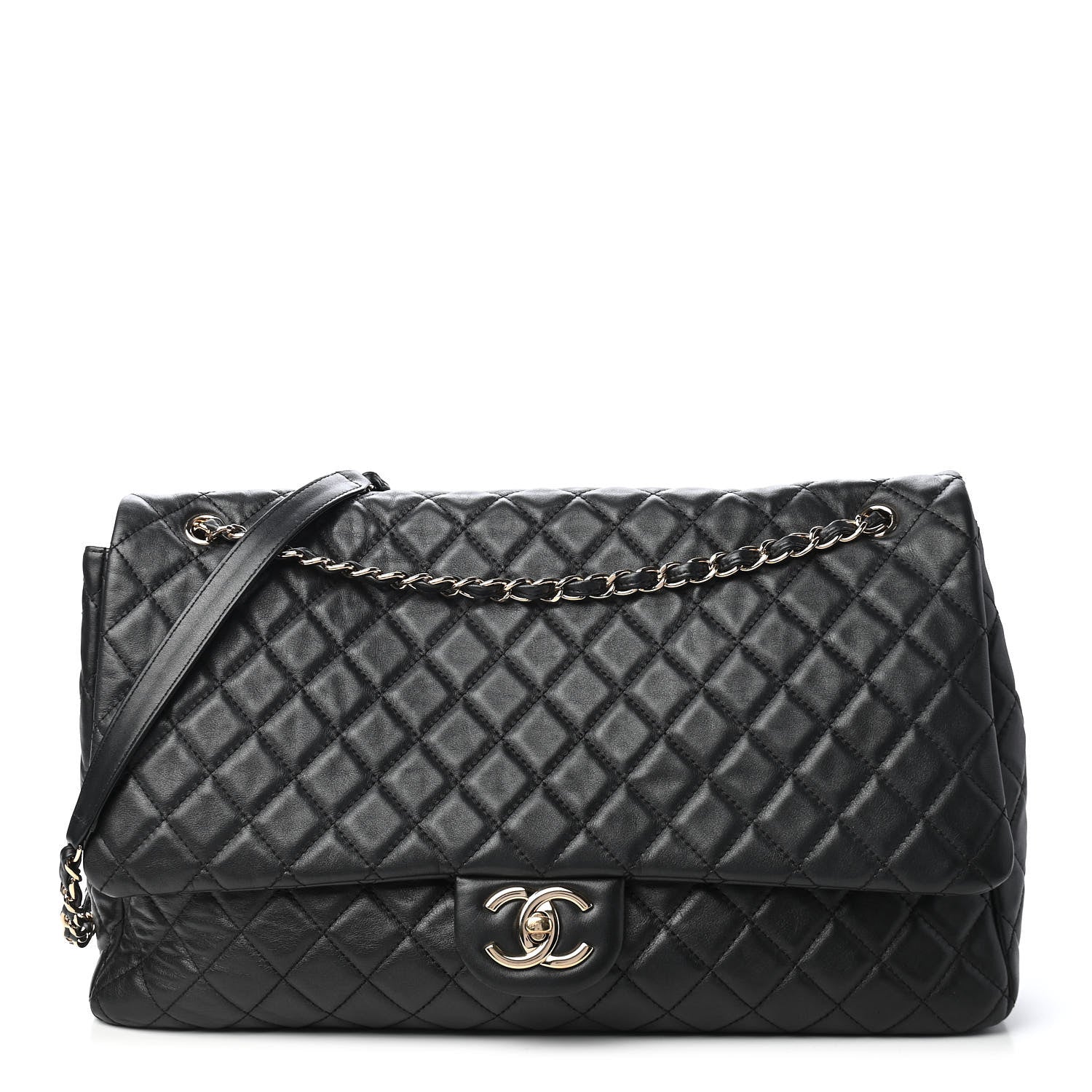 Chanel Calfskin Quilted XXL Travel Flap Bag Black 1 of 9