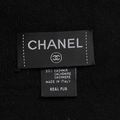 Chanel Orylag Rabbit Fur CC Scarf Black 5 of 5