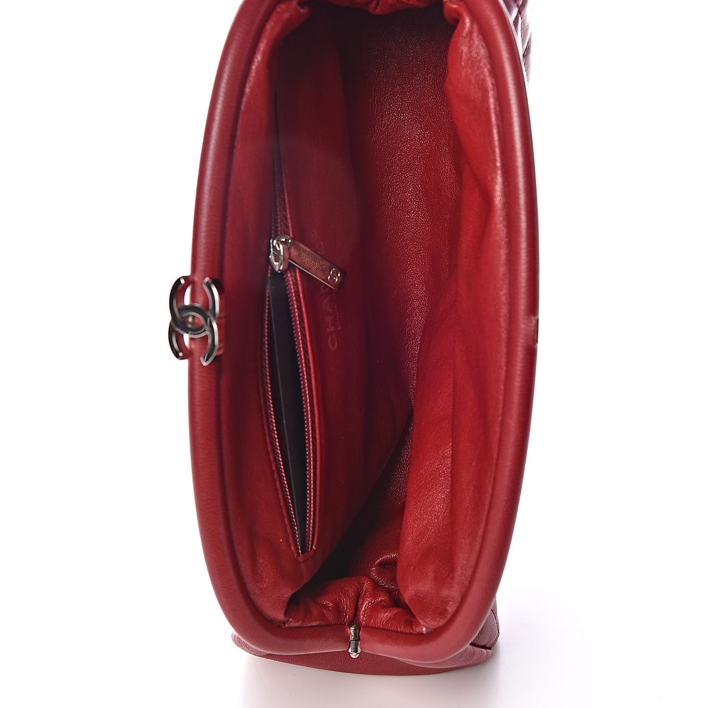 Lambskin Quilted Timeless Clutch Red