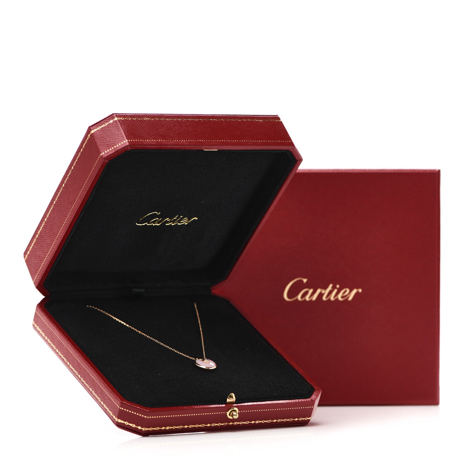 Cartier 18K Pink Gold Diamond Pink Opal XS Amulette de Cartier Pendant Necklace 6 of 6