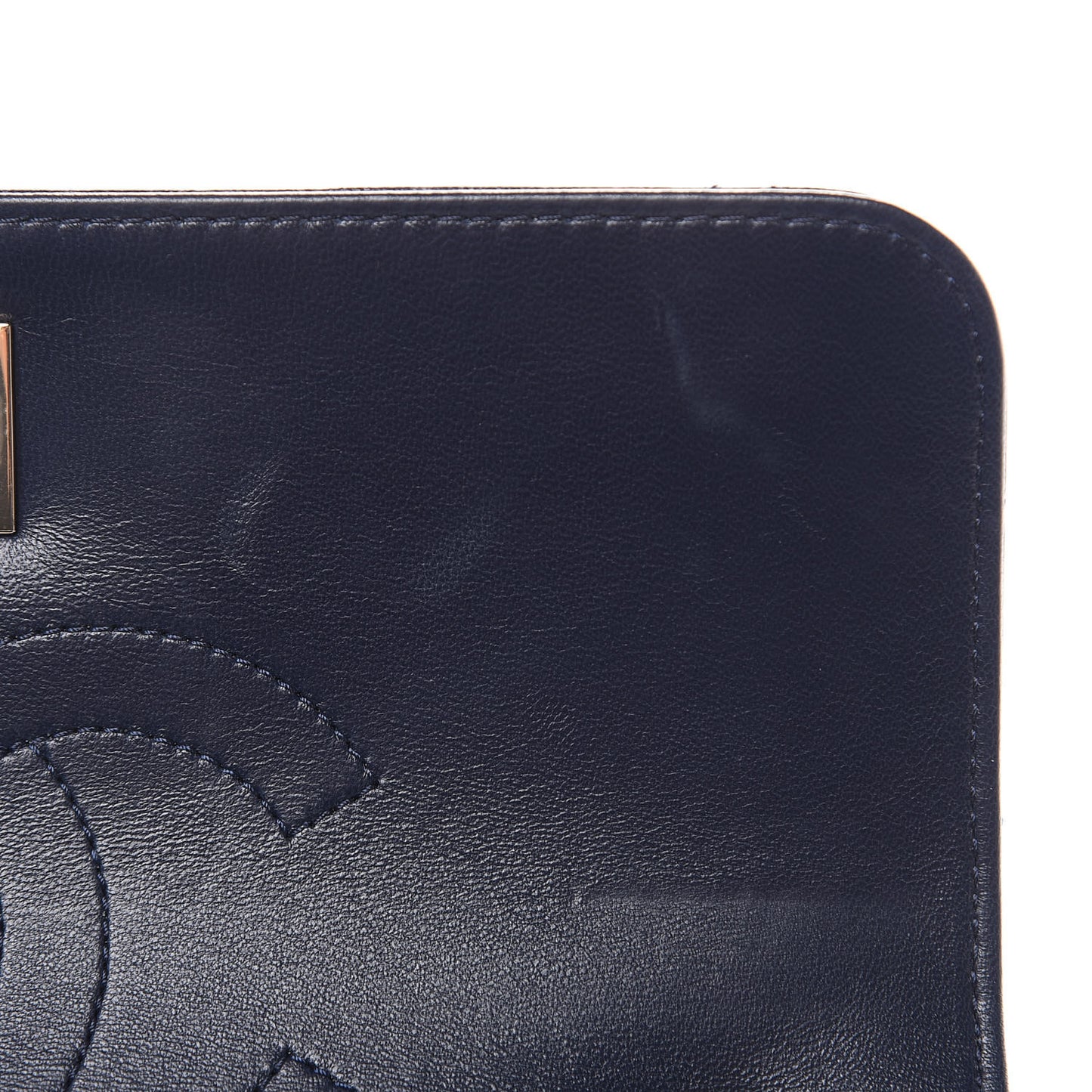 Lambskin Quilted Small Trendy CC Flap Dual Handle Bag Navy