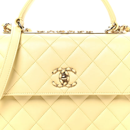 Chanel Lambskin Quilted Small Trendy Chain CC Dual Handle Flap Bag Yellow 7 of 10