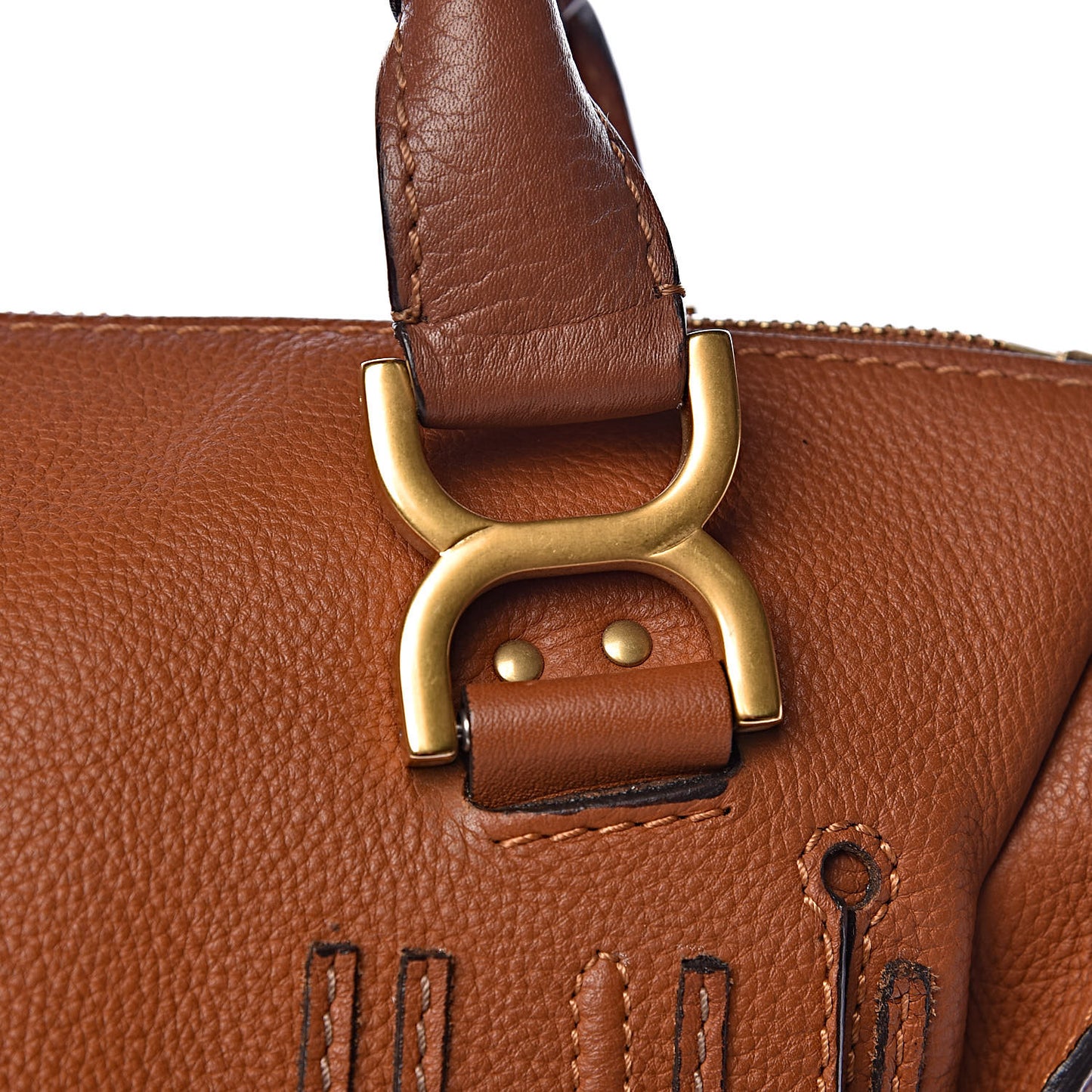 Calfskin Large Marcie Satchel Tan